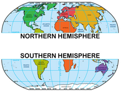 Be clear, In which Hemisphere you locate